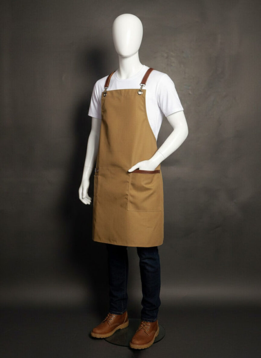 PRESTIGE BIB APRON - TOFFEE