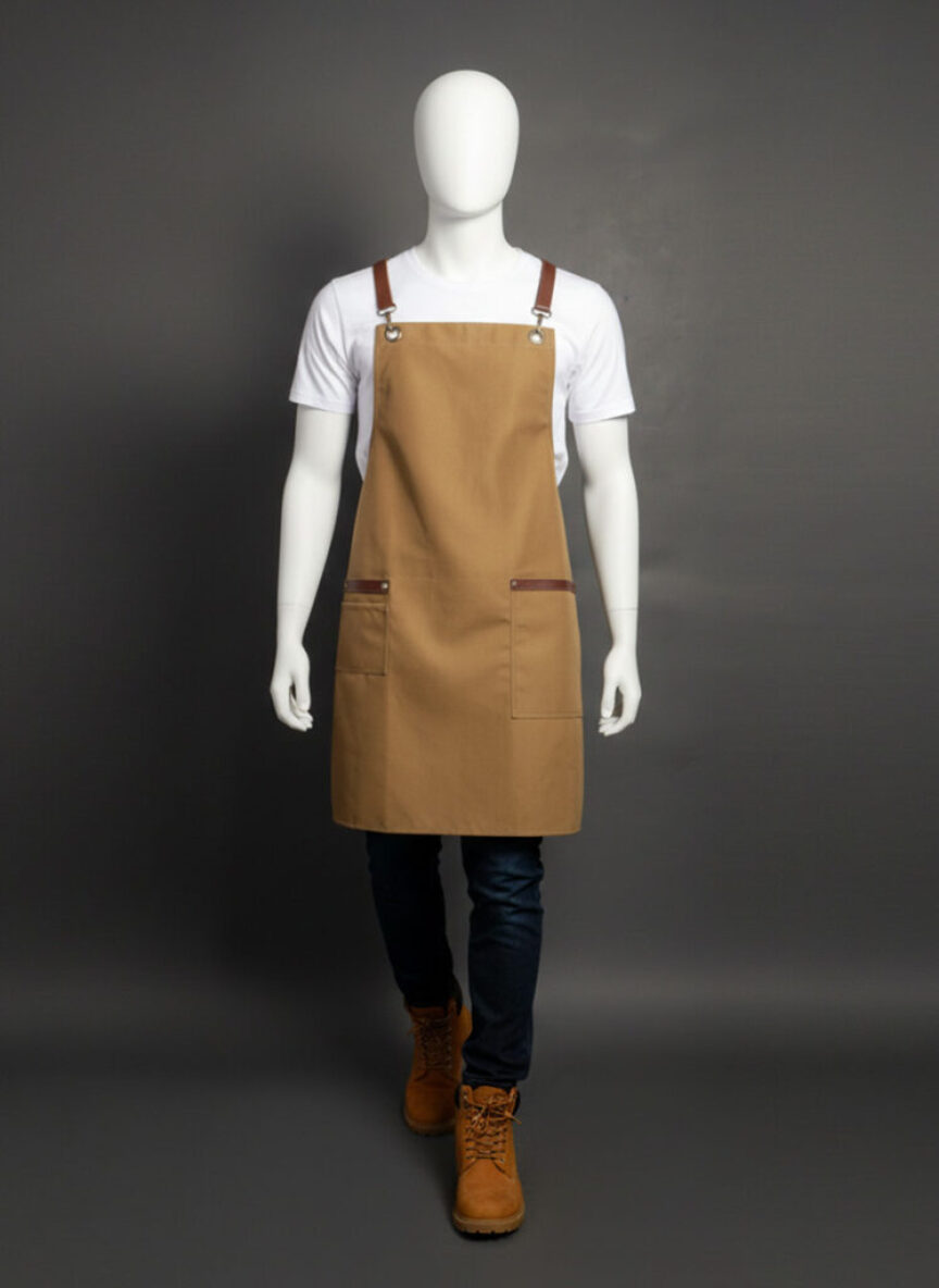 PRESTIGE BIB APRON - TOFFEE