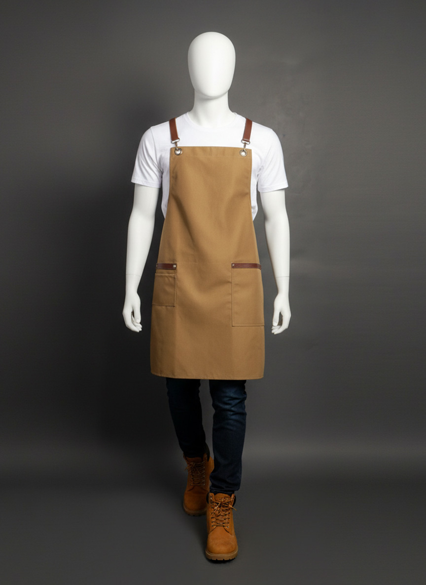PRESTIGE BIB APRON - TOFFEE