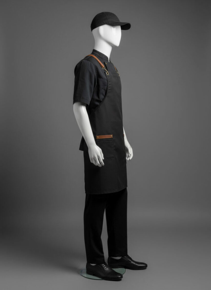 PRESTIGE BIB APRON - BLACK