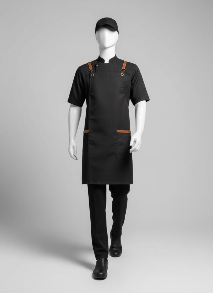 PRESTIGE BIB APRON - BLACK