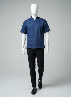 ELITE CHEF COAT BUTTON KNOP - NAVY BLUE
