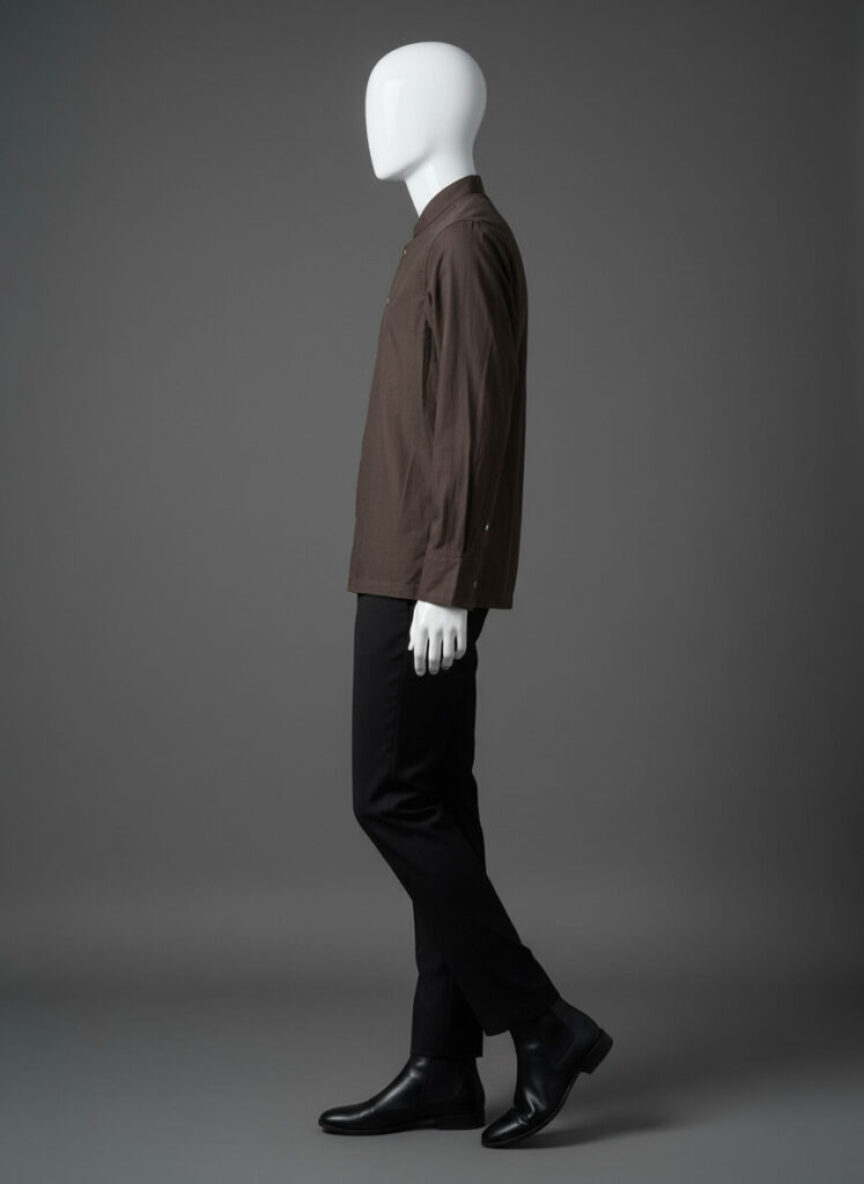 ELITE CHEF COAT BUTTON KNOP - BROWN