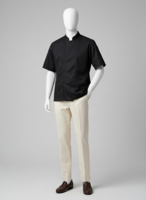 SIGNATURE CHEF COAT ZIP - BLACK