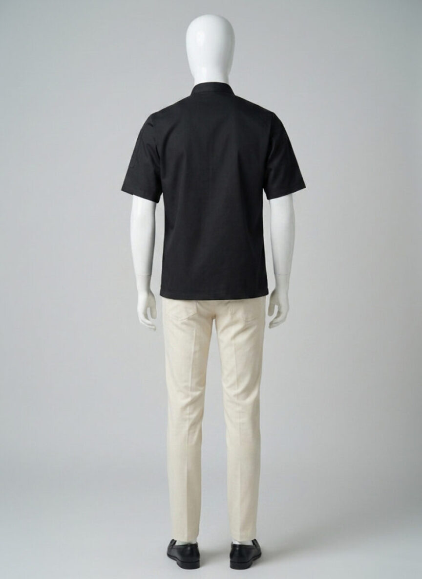 SIGNATURE CHEF COAT ZIP - BLACK